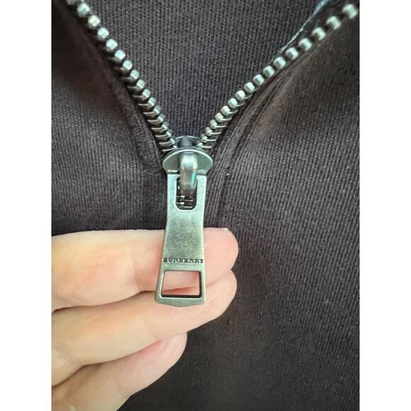 Burberry Brit Dark Brown Half Zip High Collar Embroidered Logo Sweatshirt Medium - Picture 5 of 10